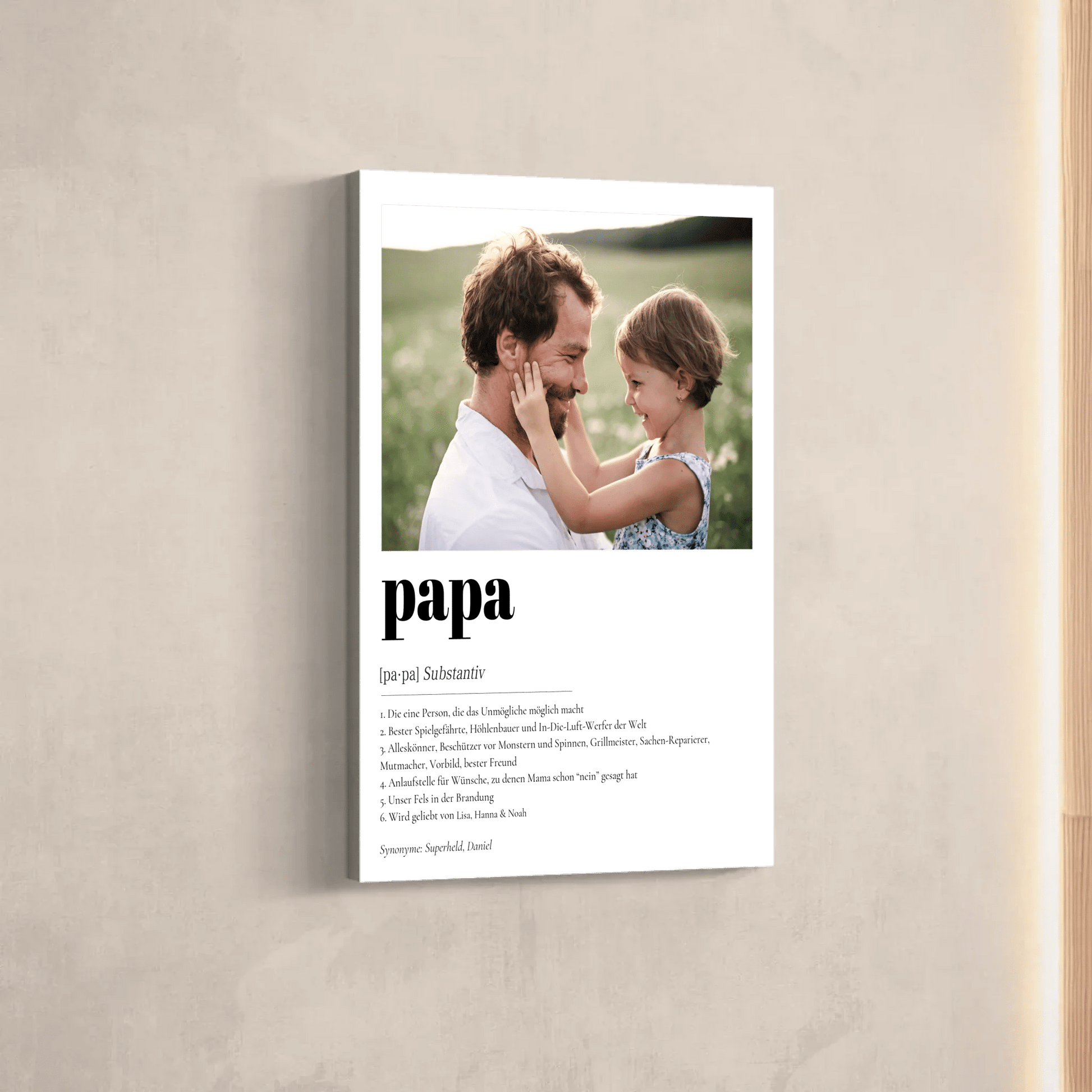 Definition Papa mit Foto No1 - LeinwandGlück
