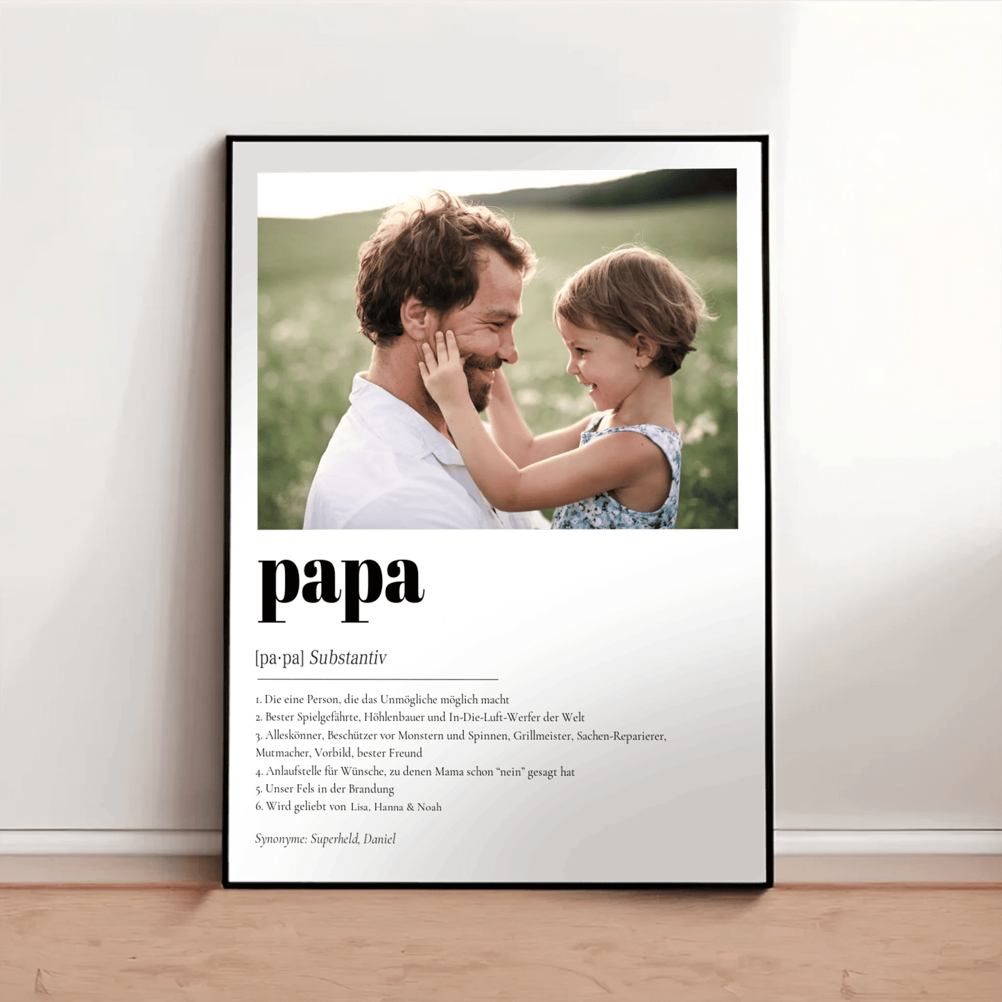 Definition Papa mit Foto No1 - LeinwandGlück