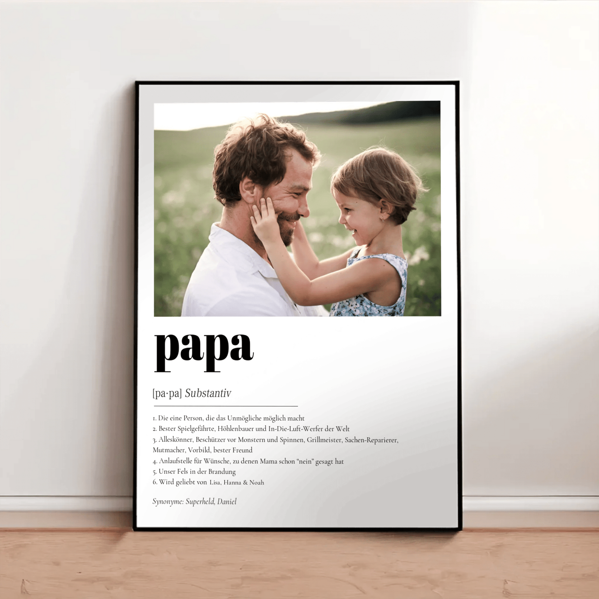 Definition Papa mit Foto No1 - LeinwandGlück