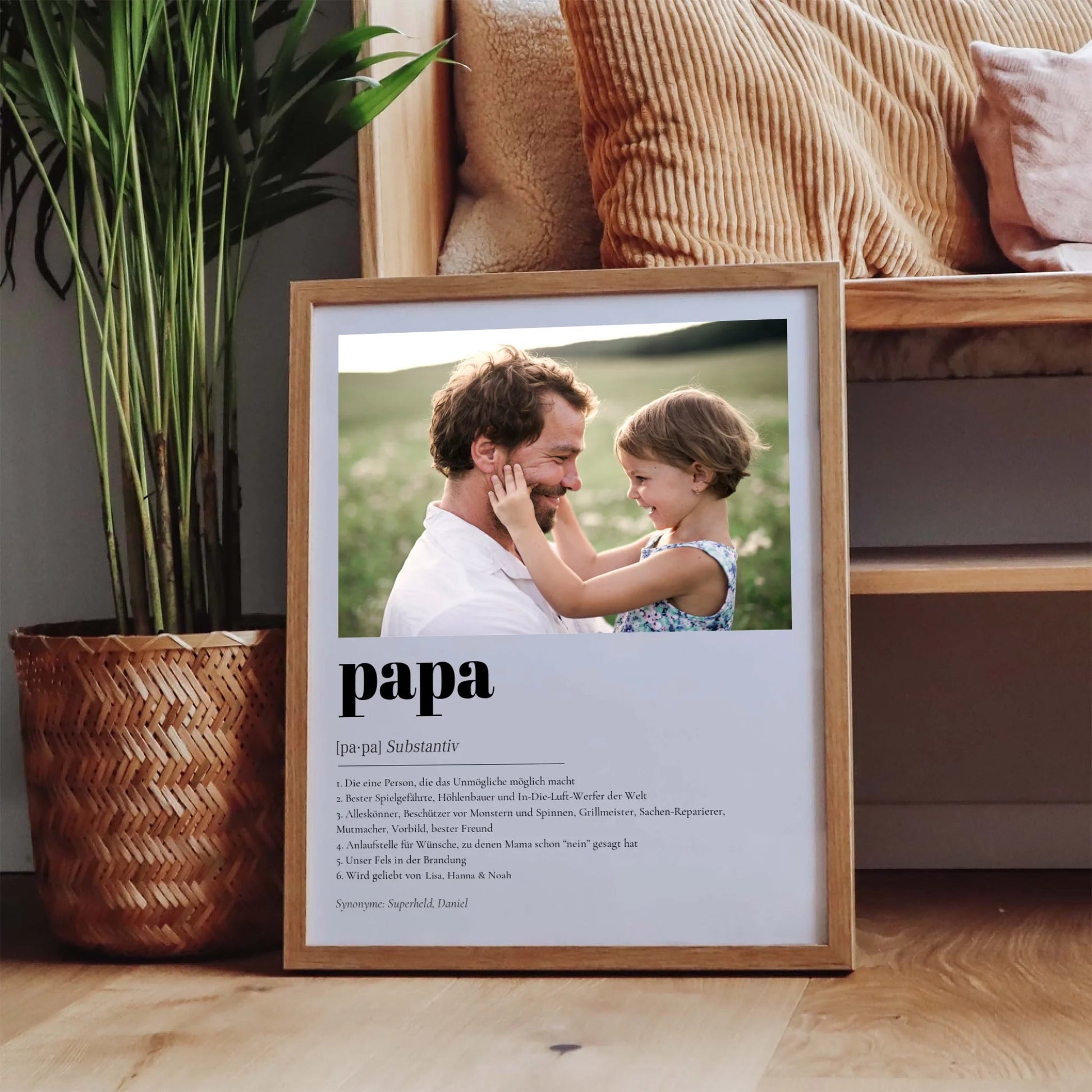 Definition Papa mit Foto No1 - LeinwandGlück
