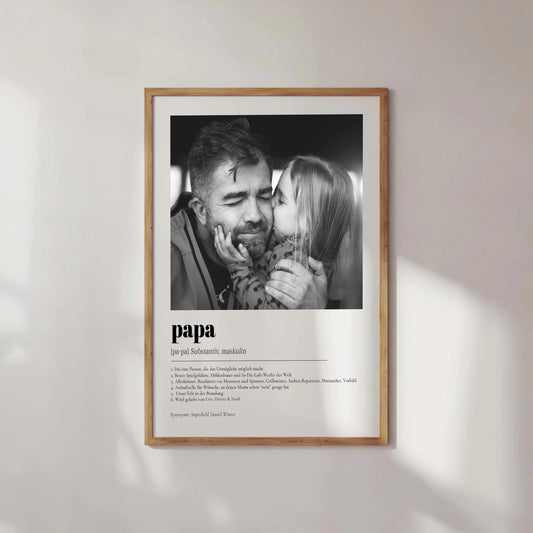 Definition Papa mit Foto No2 - LeinwandGlück