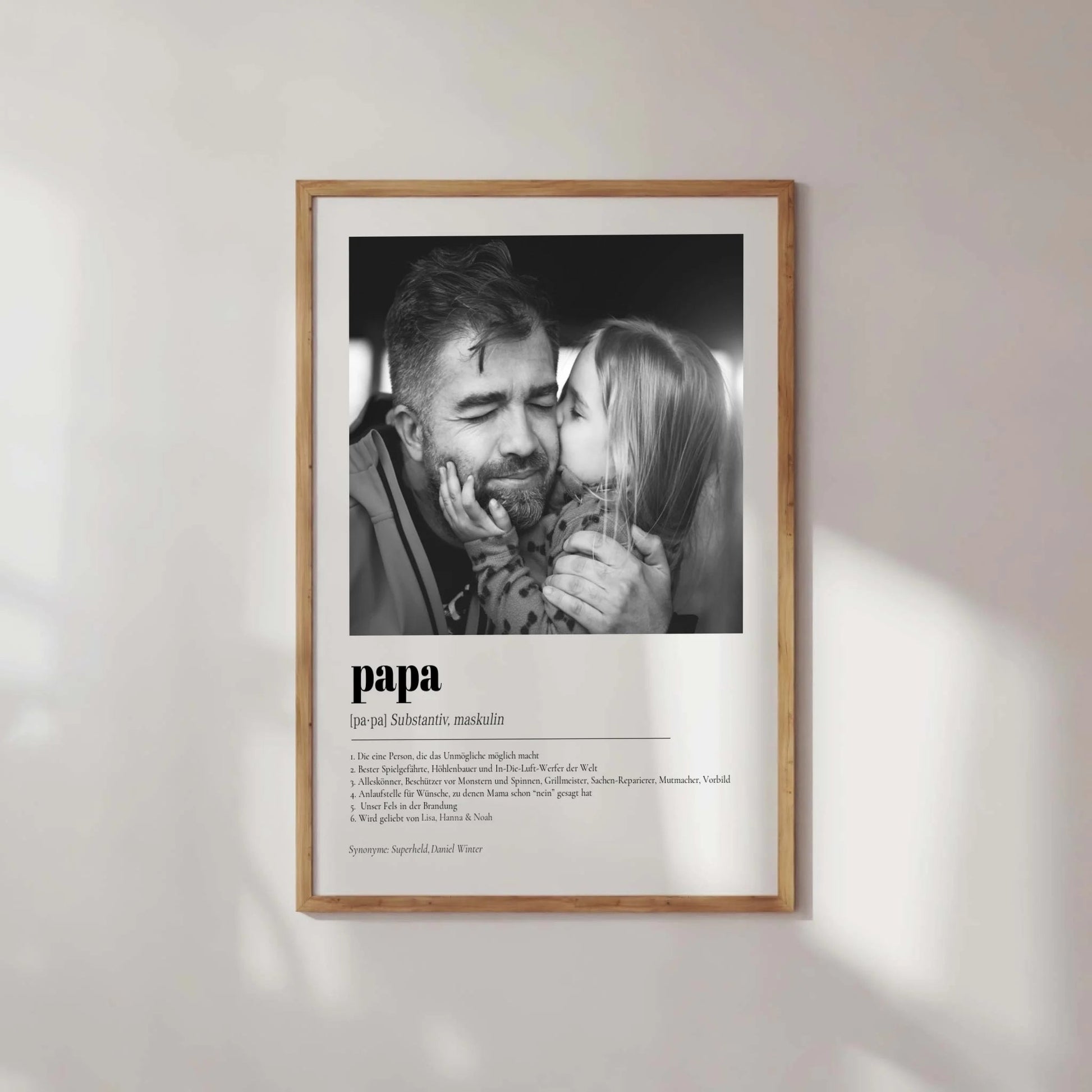 Definition Papa mit Foto No2 - LeinwandGlück