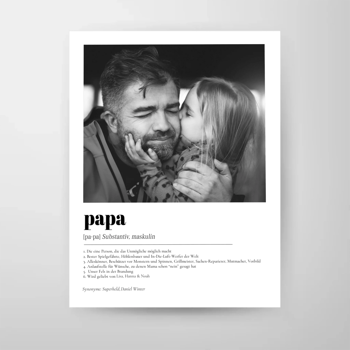 Definition Papa mit Foto No2 - LeinwandGlück