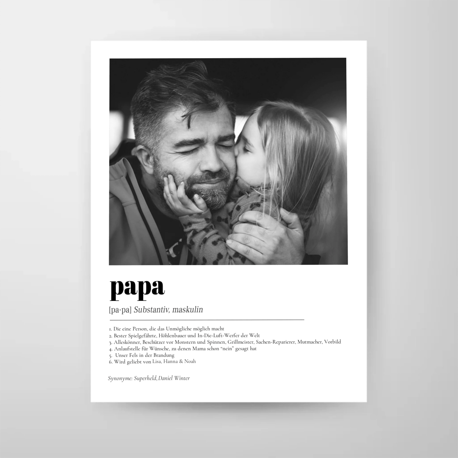 Definition Papa mit Foto No2 - LeinwandGlück
