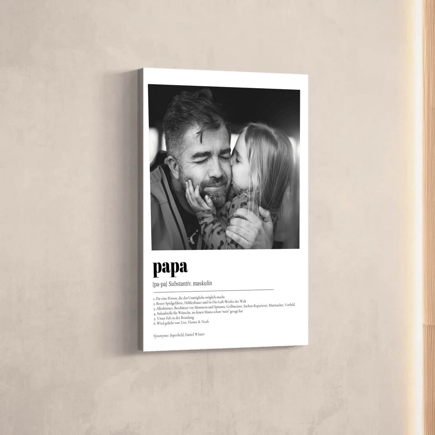 Definition Papa mit Foto No2 - LeinwandGlück