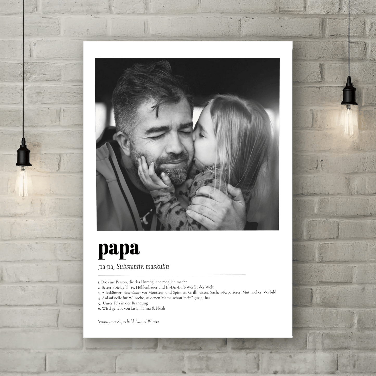 Definition Papa mit Foto No2 - LeinwandGlück