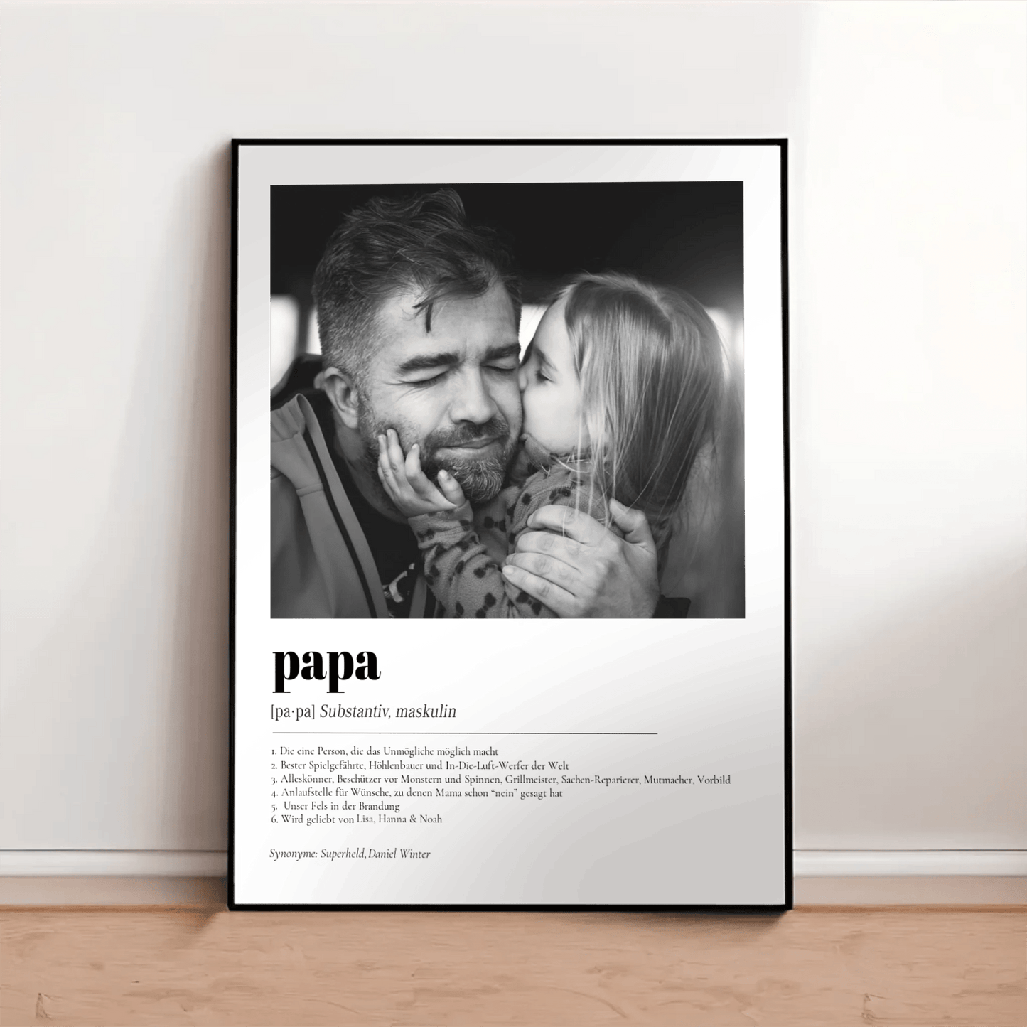 Definition Papa mit Foto No2 - LeinwandGlück