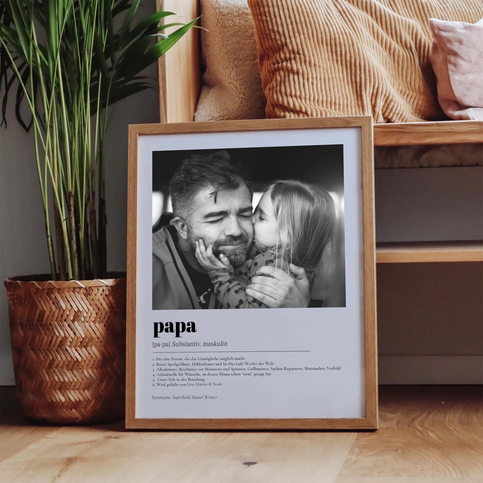 Definition Papa mit Foto No2 - LeinwandGlück