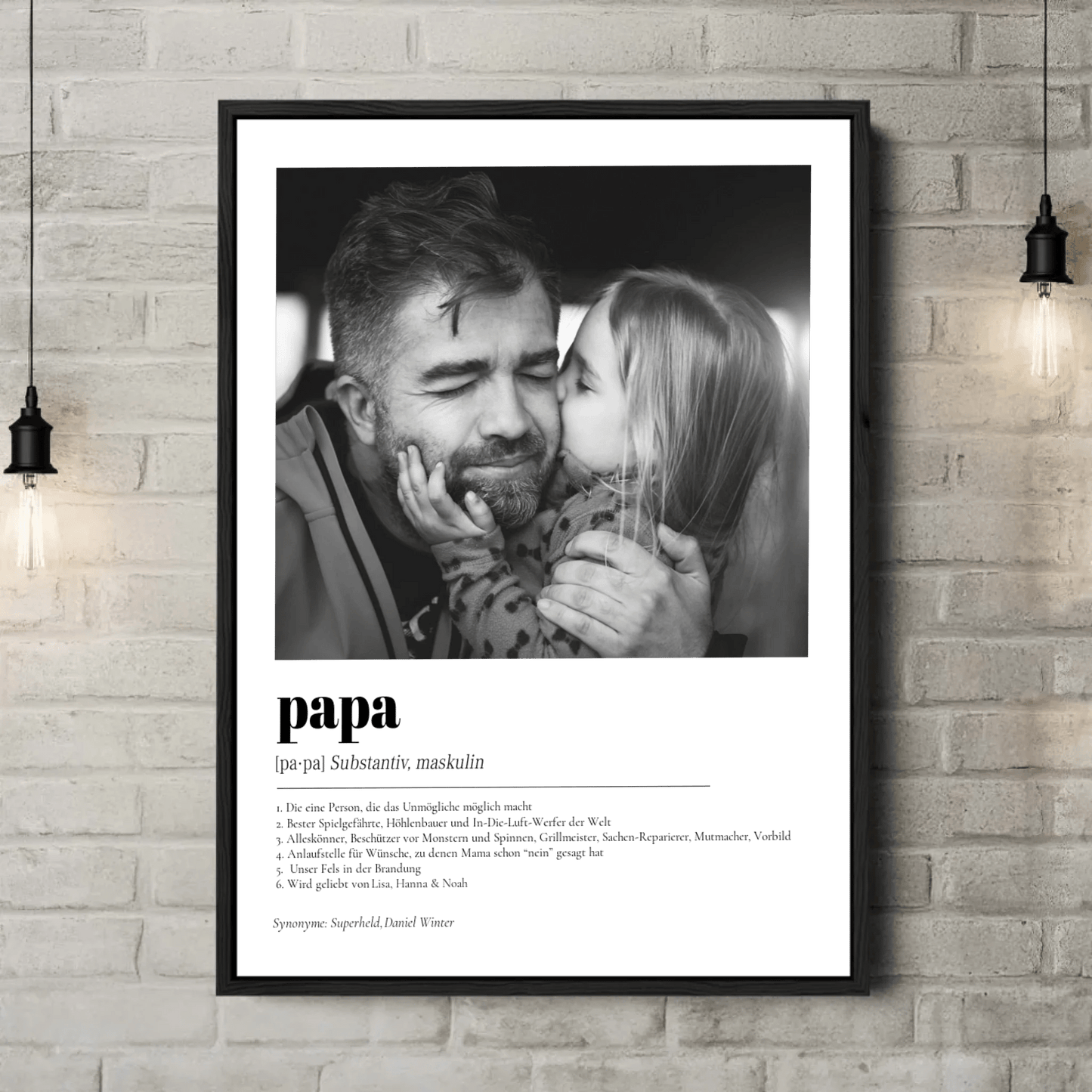 Definition Papa mit Foto No2 - LeinwandGlück
