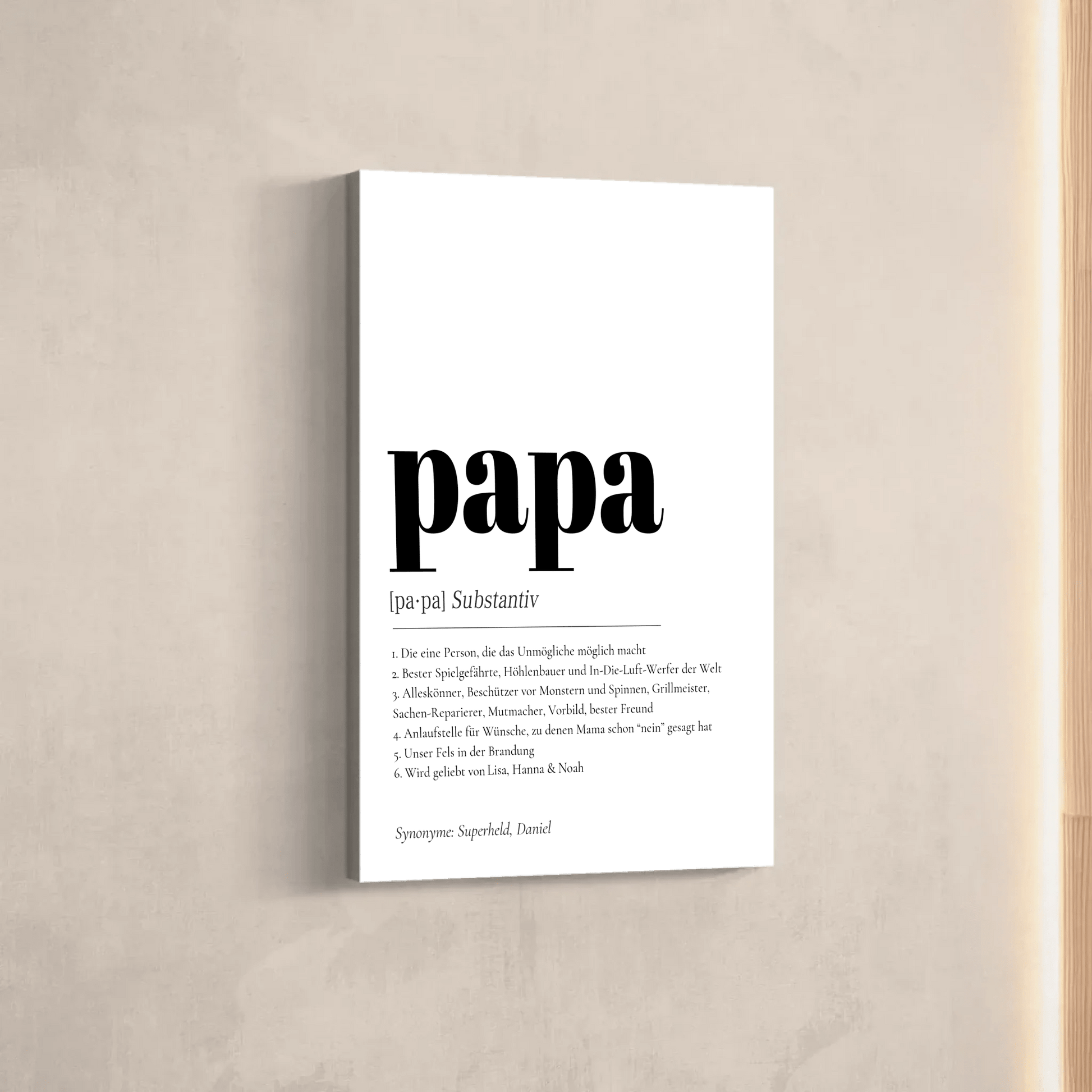 Definition Papa Personalisiert - LeinwandGlück