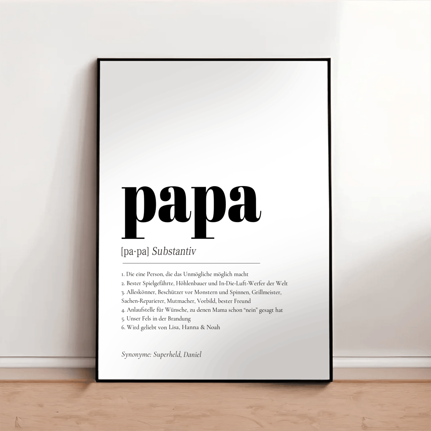 Definition Papa Personalisiert - LeinwandGlück
