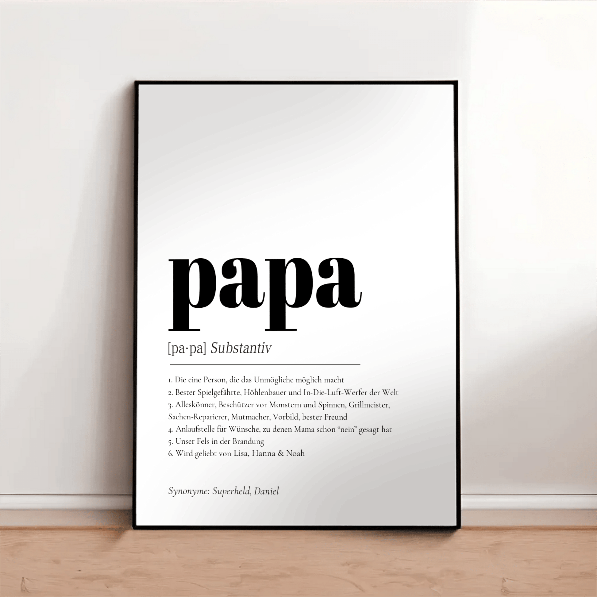 Definition Papa Personalisiert - LeinwandGlück