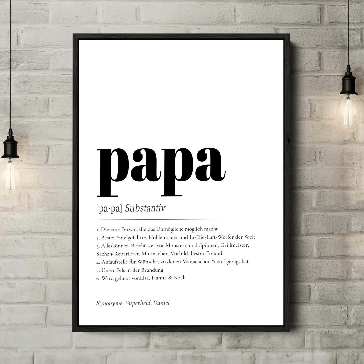 Definition Papa Personalisiert - LeinwandGlück
