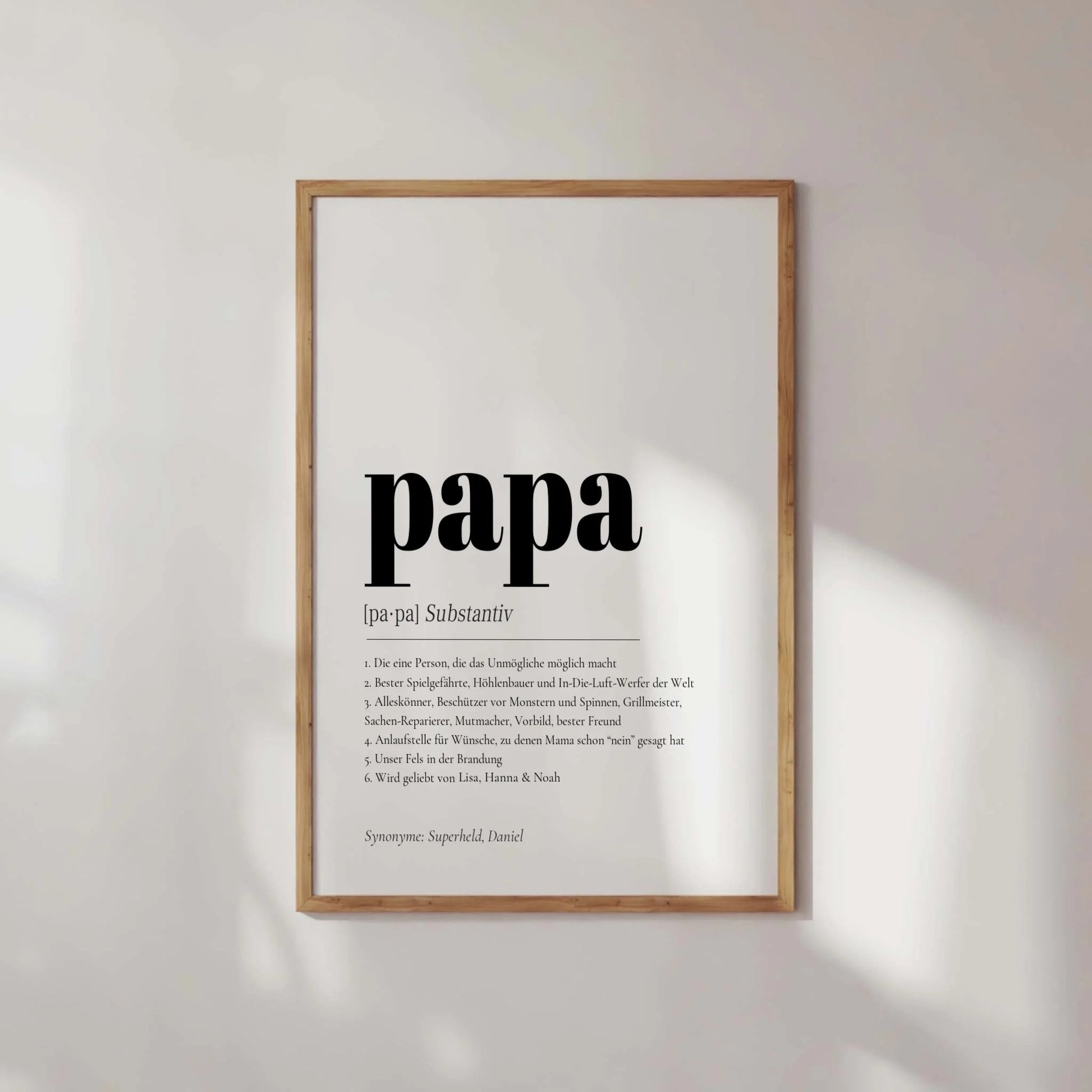 Definition Papa Personalisiert - LeinwandGlück
