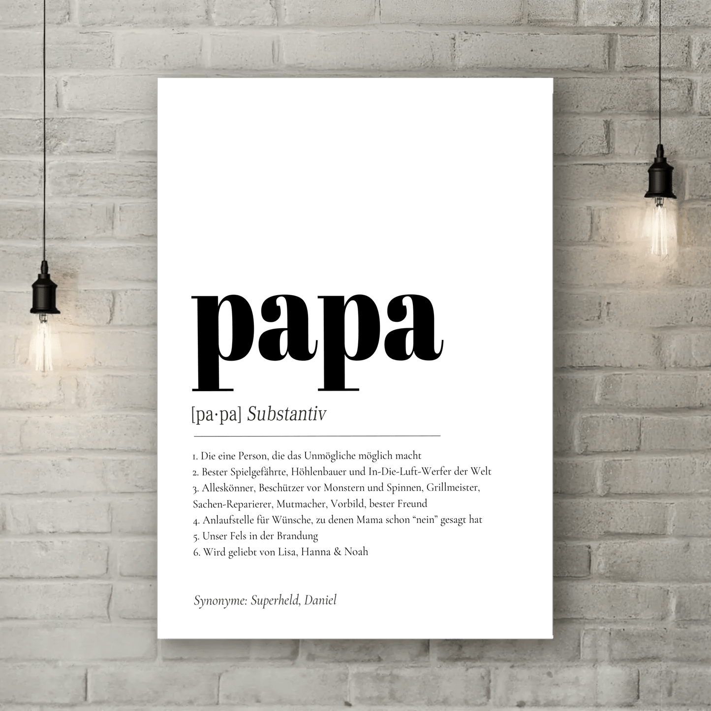 Definition Papa Personalisiert - LeinwandGlück
