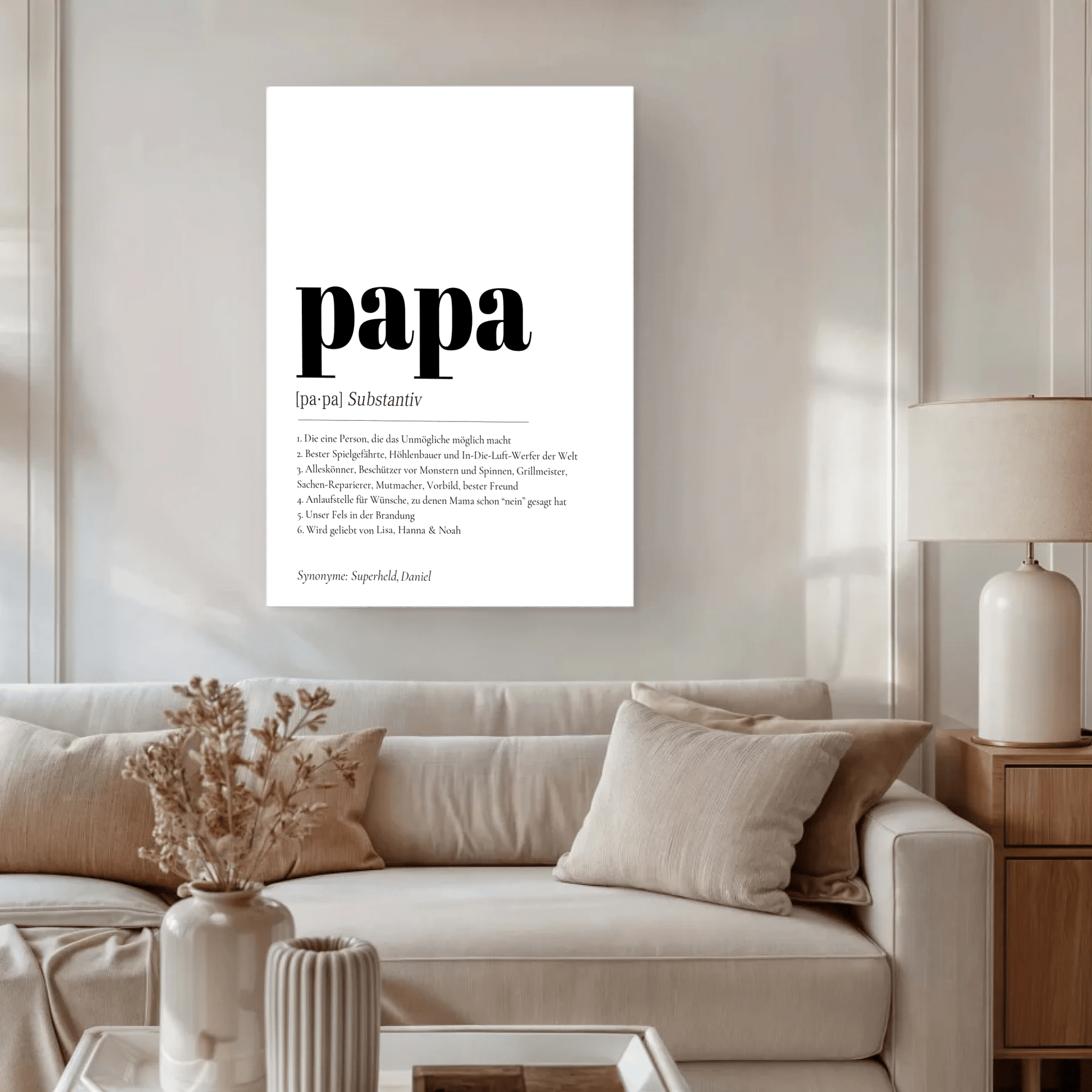 Definition Papa Personalisiert - LeinwandGlück