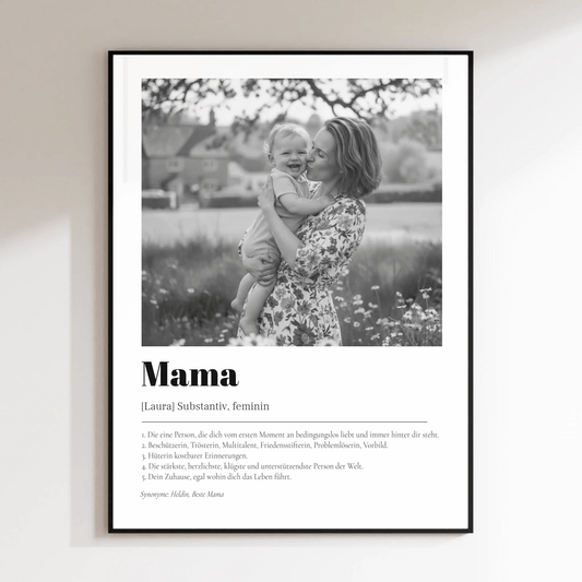 Fotoposter Definition Mama - LeinwandGlück