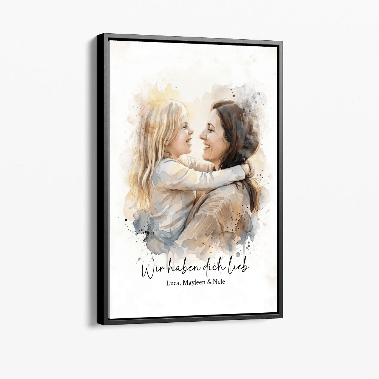 Geschenk für Mama | Euer Foto als Aquarell Leinwand - LeinwandGlück