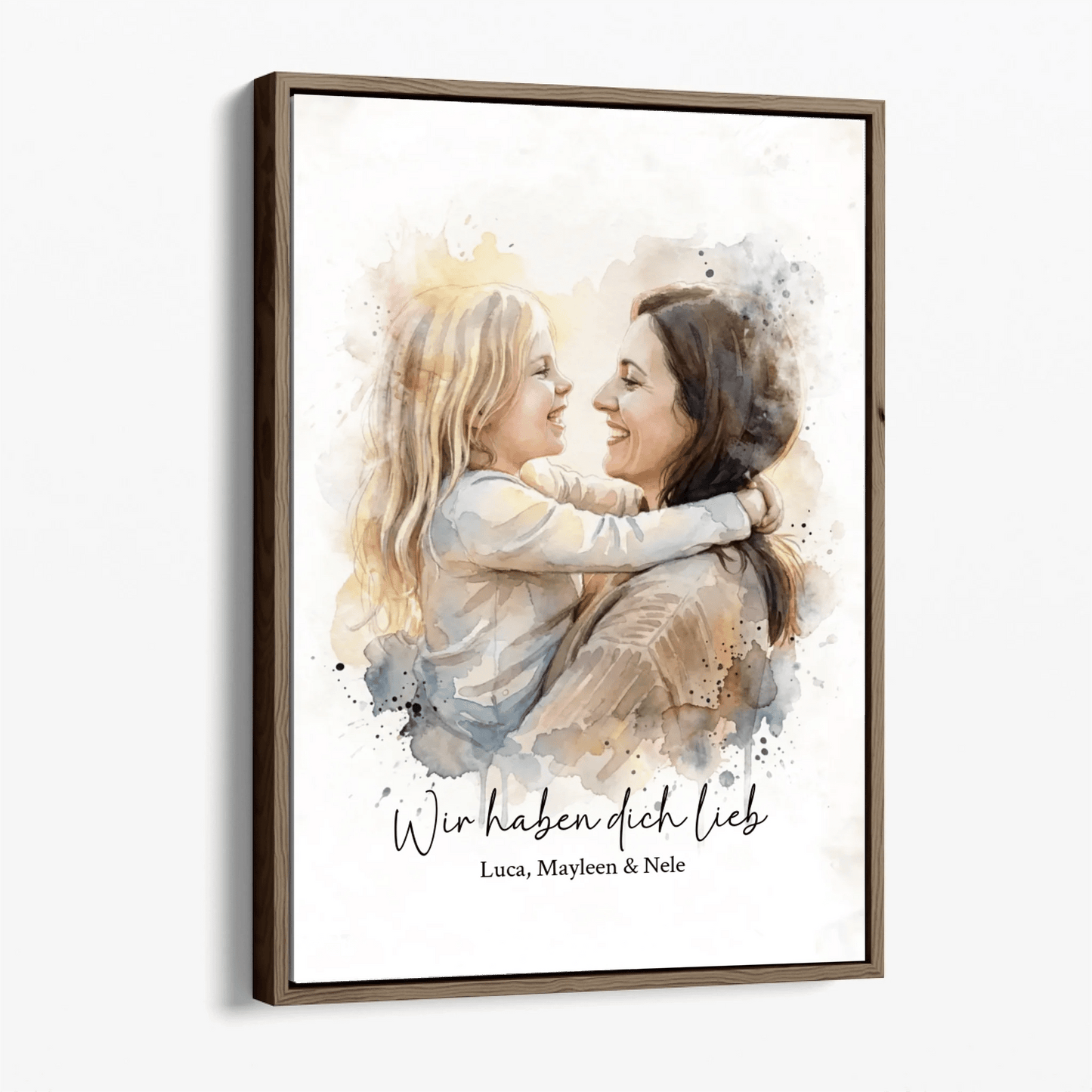 Geschenk für Mama | Euer Foto als Aquarell Leinwand - LeinwandGlück