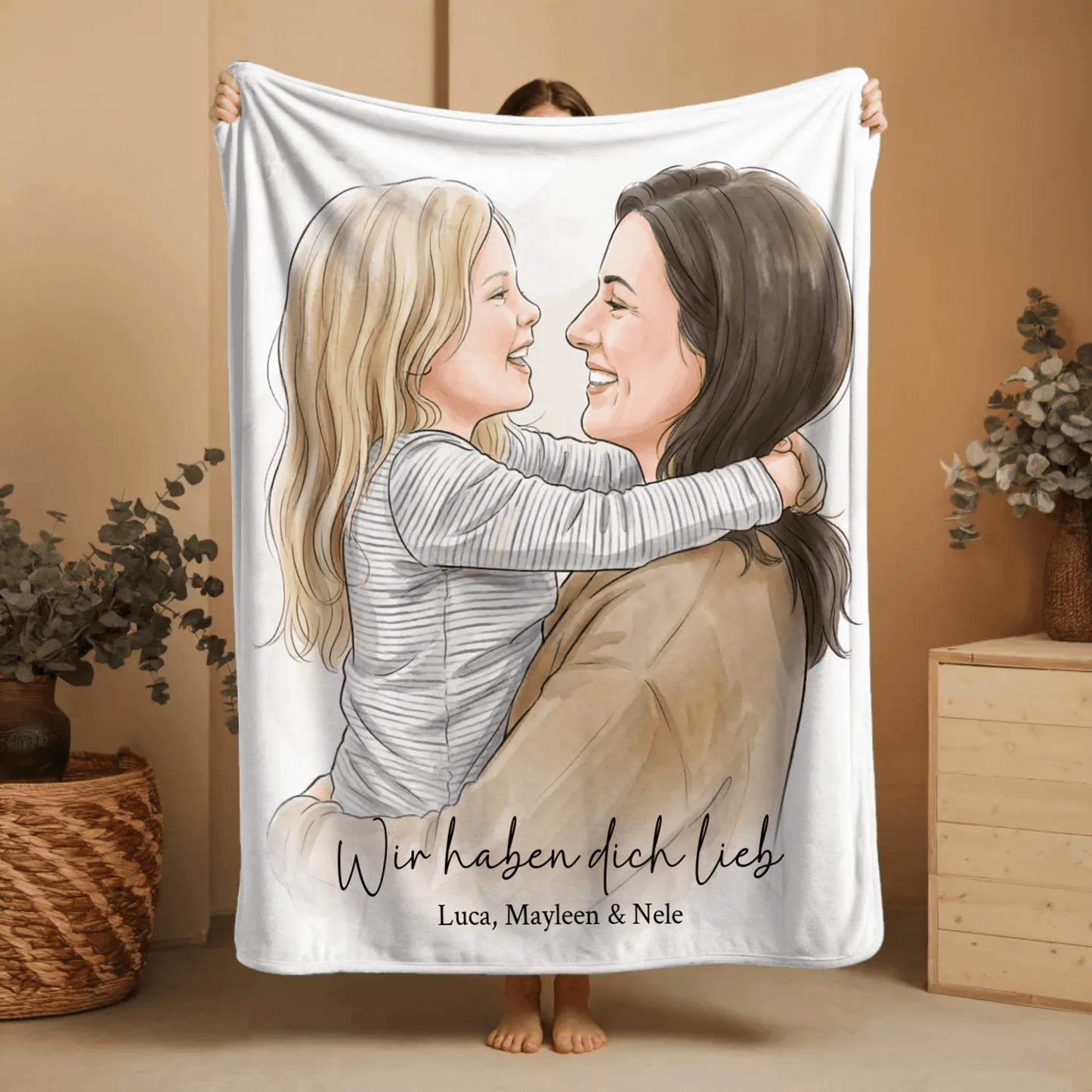 Geschenk für Mama - Euer Foto als Illustration auf Kuscheldecke - LeinwandGlück