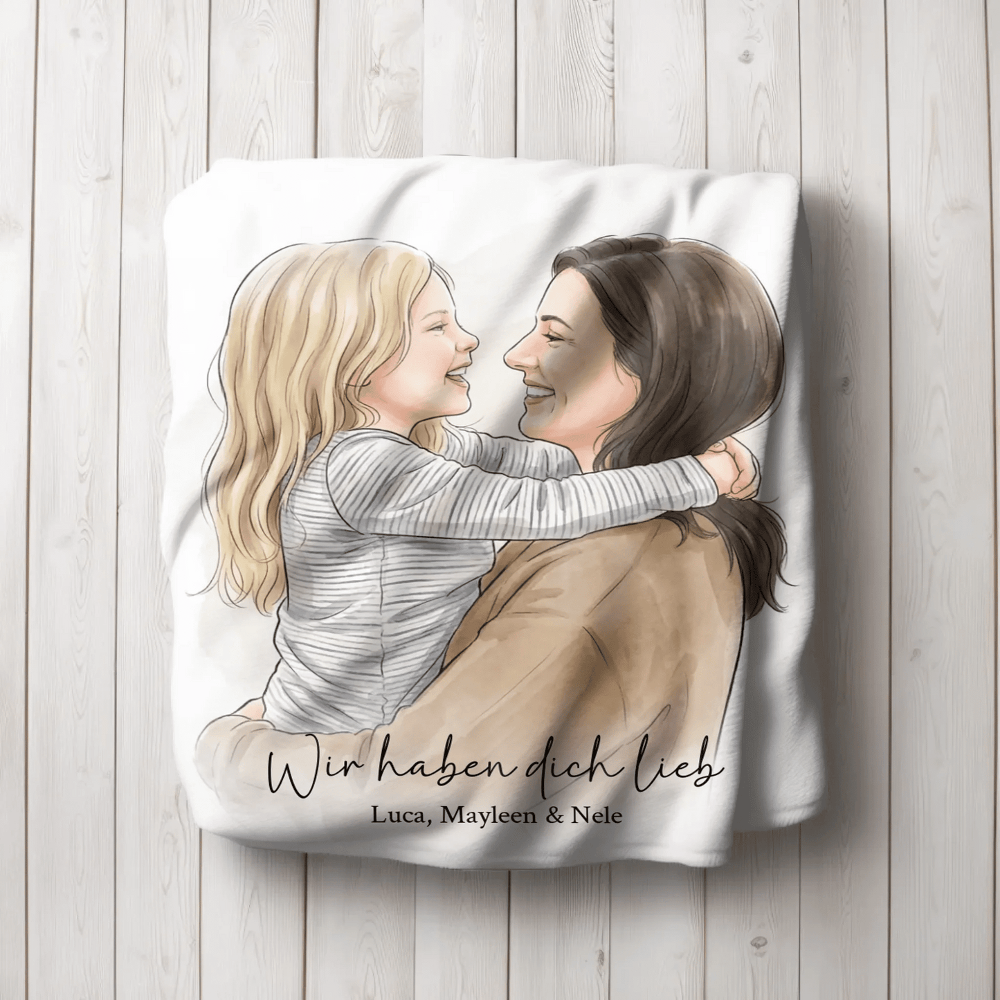 Geschenk für Mama - Euer Foto als Illustration auf Kuscheldecke - LeinwandGlück