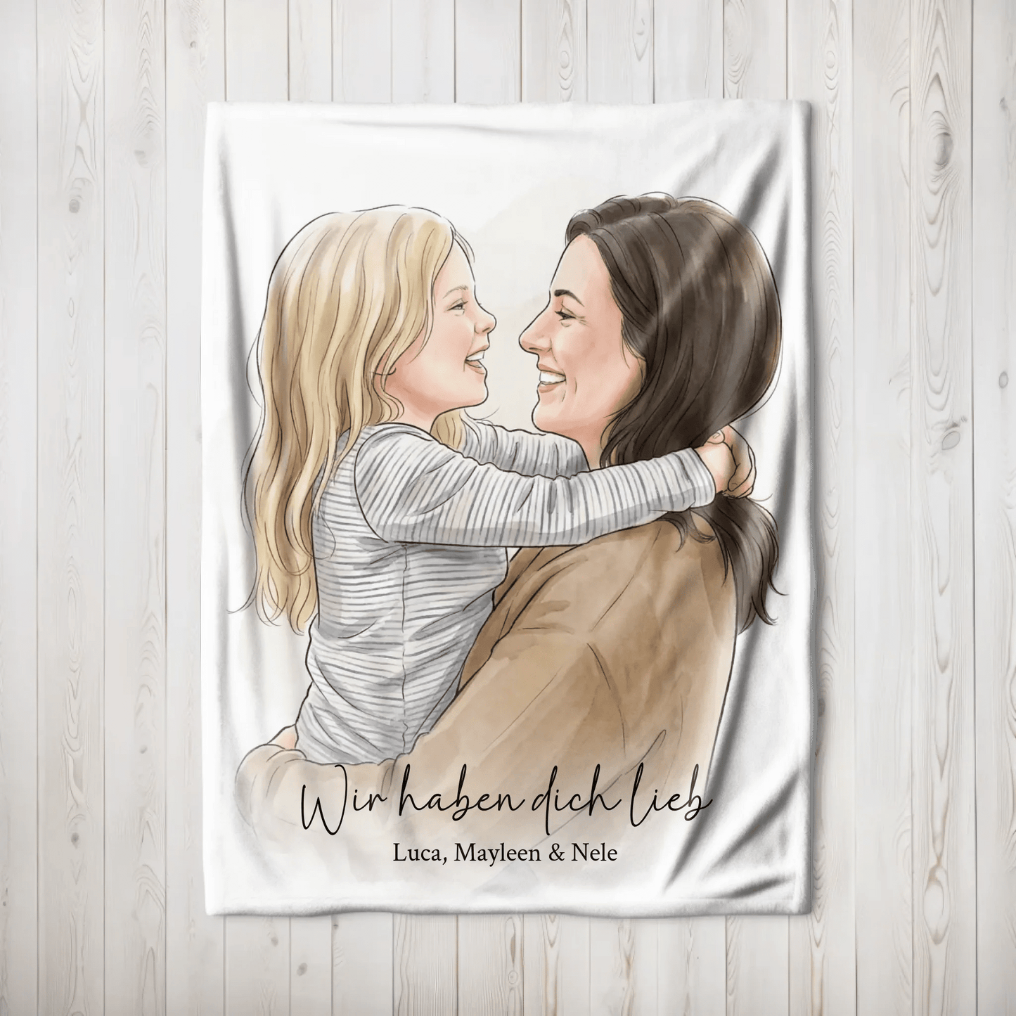 Geschenk für Mama - Euer Foto als Illustration auf Kuscheldecke - LeinwandGlück