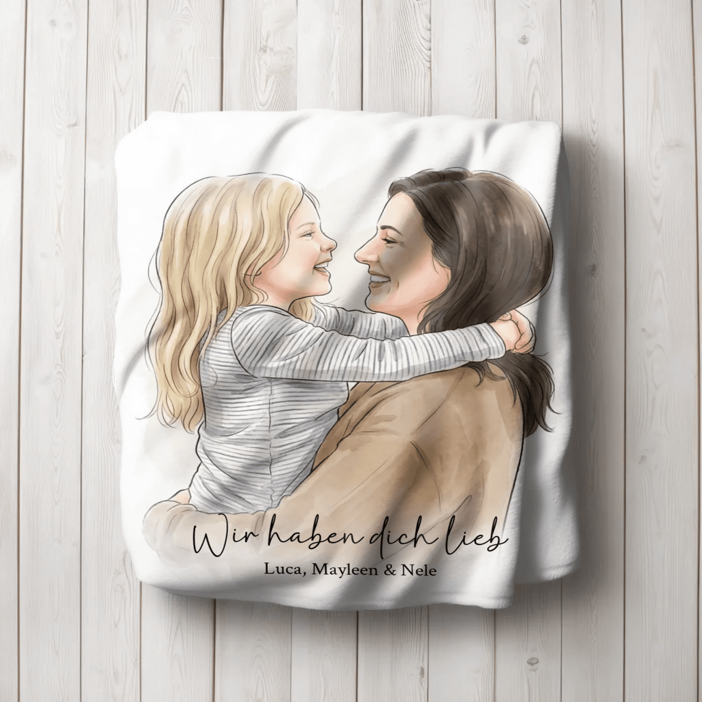 Geschenk für Mama - Euer Foto als Illustration auf Kuscheldecke - LeinwandGlück
