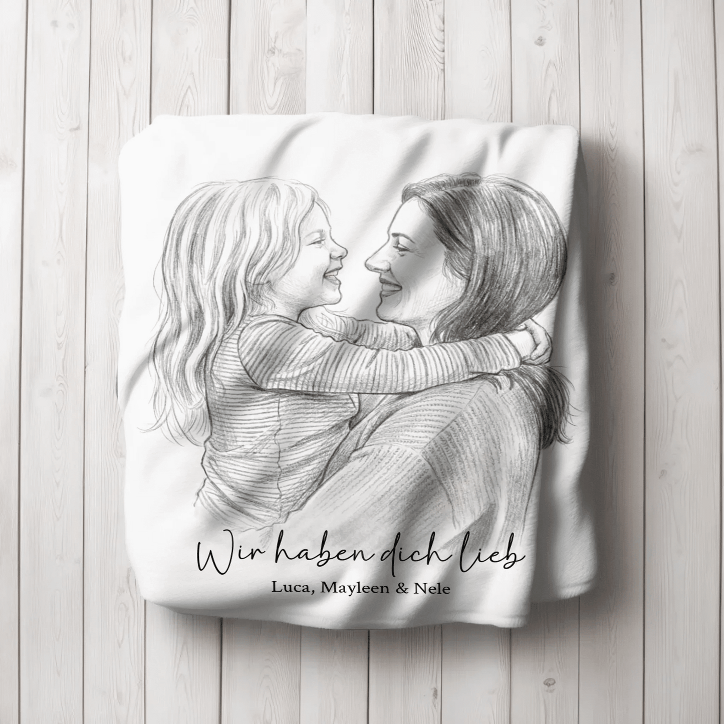 Geschenk für Mama - Euer Foto als Zeichnung - LeinwandGlück
