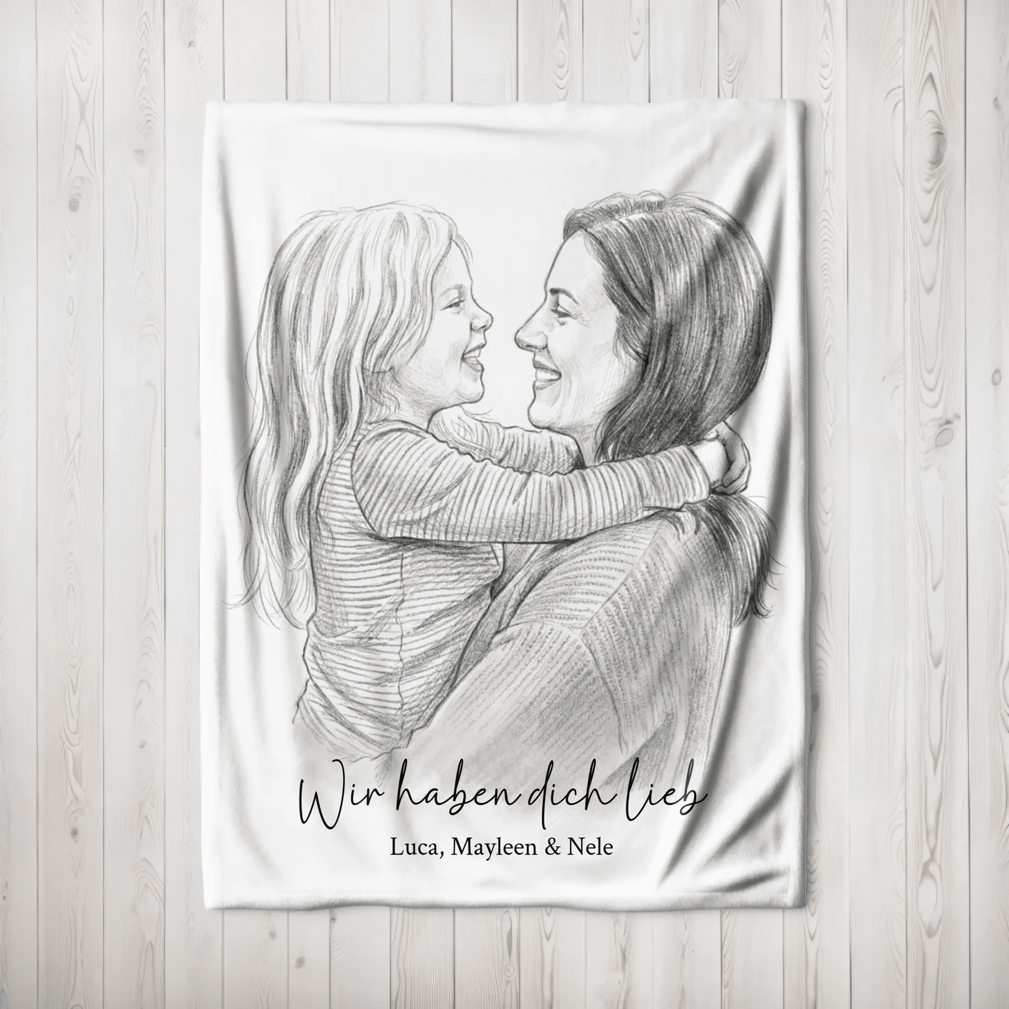 Geschenk für Mama - Euer Foto als Zeichnung - LeinwandGlück