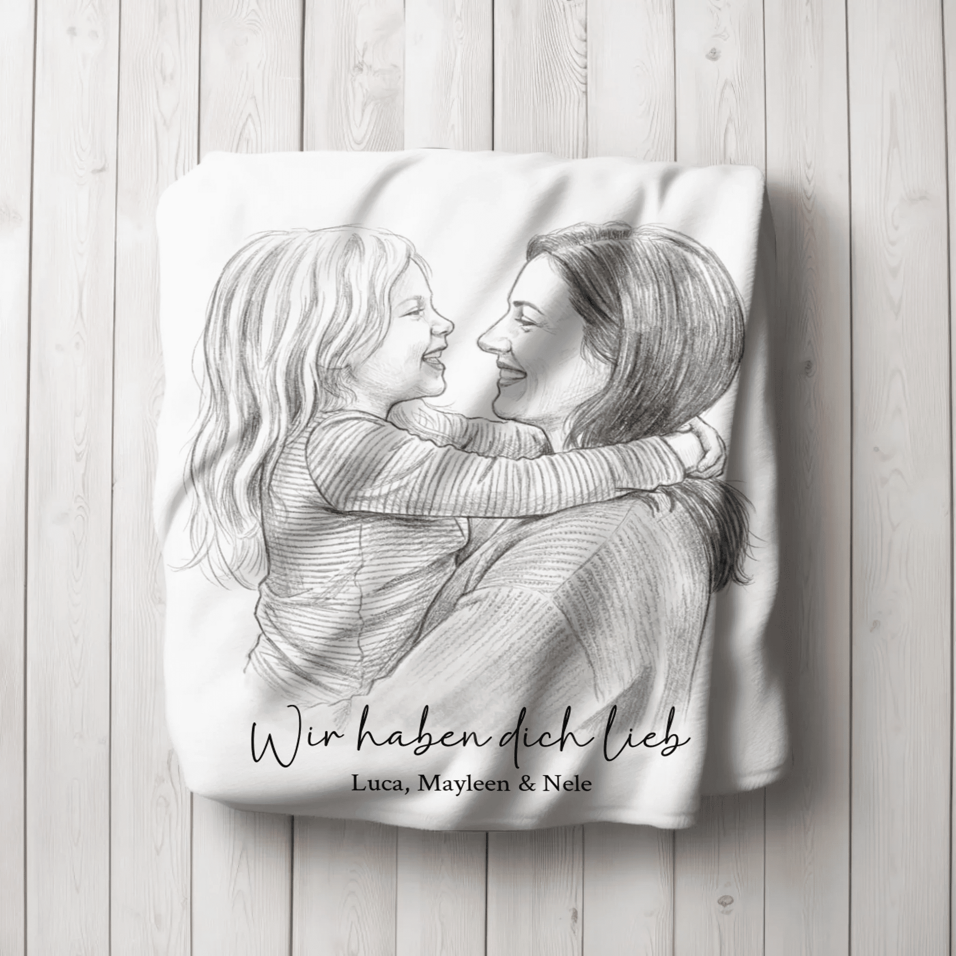 Geschenk für Mama - Euer Foto als Zeichnung - LeinwandGlück