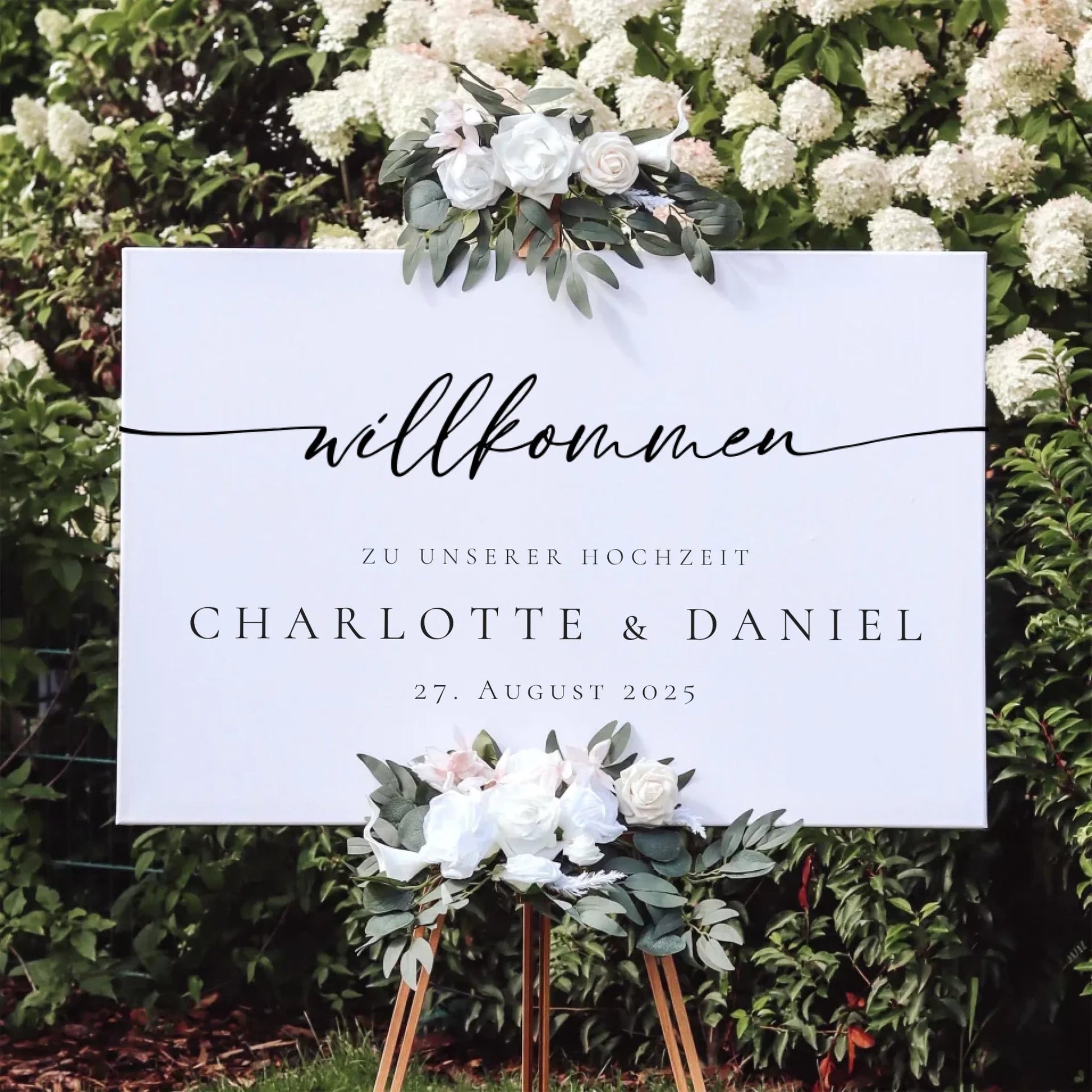 Hochzeitsschild - "Charlotte" - LeinwandGlück