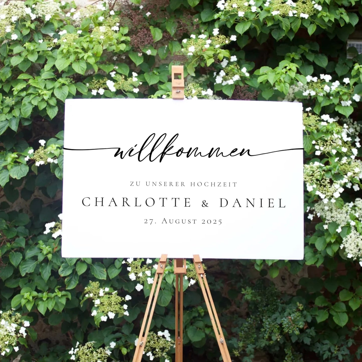 Hochzeitsschild - "Charlotte" - LeinwandGlück