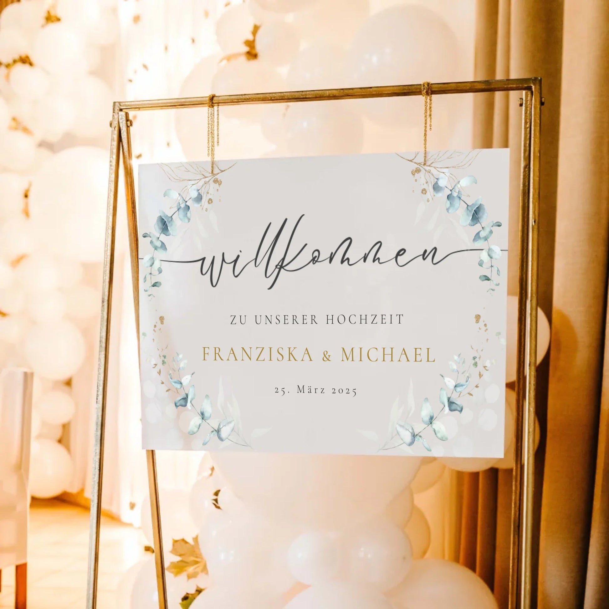 Hochzeitsschild - "Franzi" - LeinwandGlück