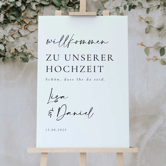 Hochzeitsschild - "Lisa" - LeinwandGlück