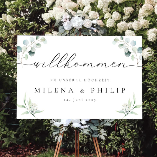 Hochzeitsschild - "Milena" - LeinwandGlück