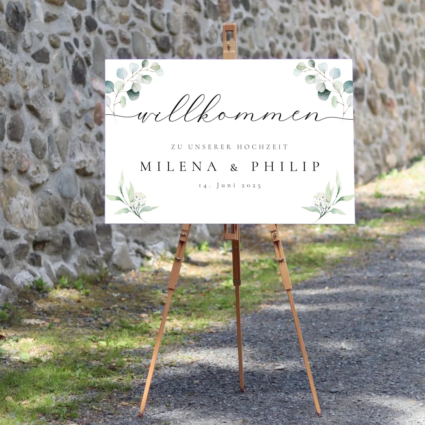 Hochzeitsschild - "Milena" - LeinwandGlück