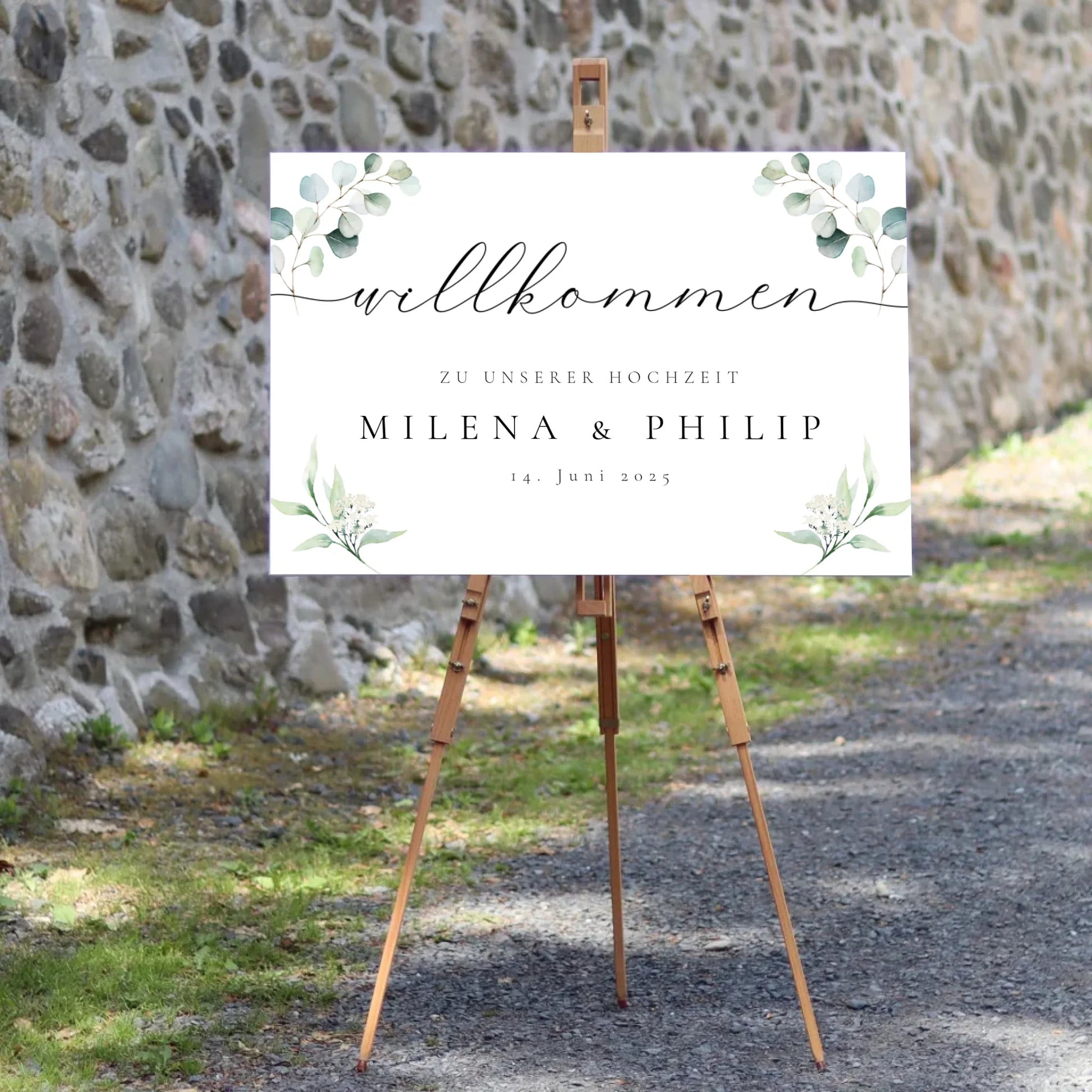 Hochzeitsschild - "Milena" - LeinwandGlück