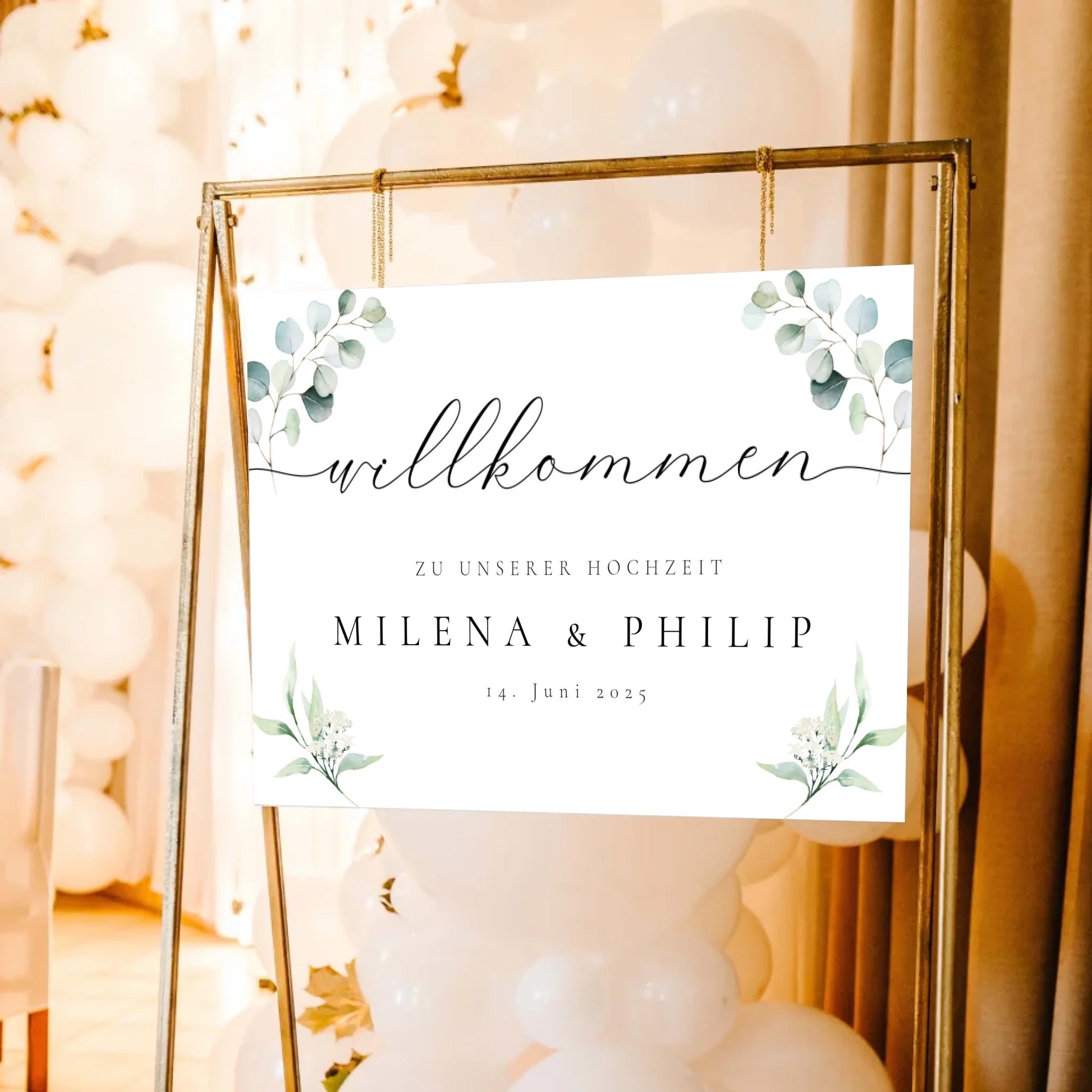 Hochzeitsschild - "Milena" - LeinwandGlück