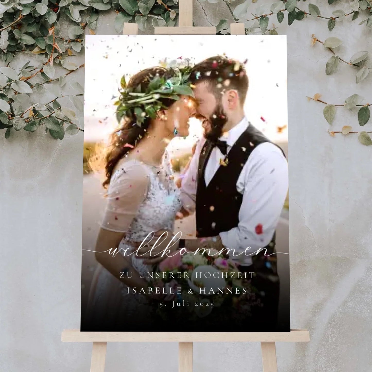 Hochzeitsschild mit Foto - "Isabelle" - LeinwandGlück