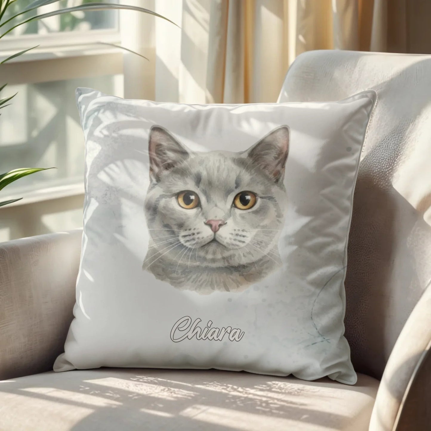 Katze Fotokissen Aquarell - LeinwandGlück