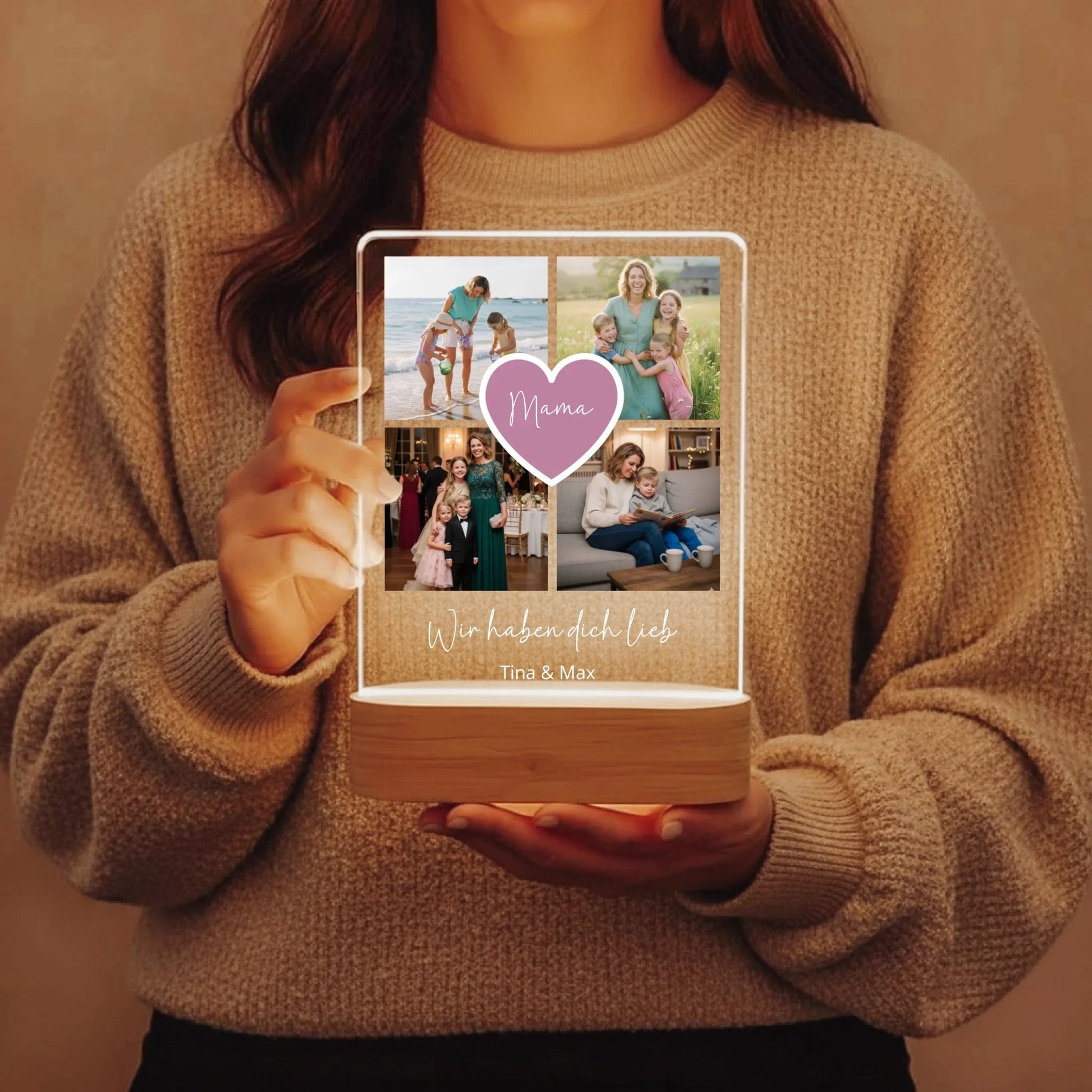 LED - Lampe aus Acrylglas | Personalisierte Fotocollage - LeinwandGlück