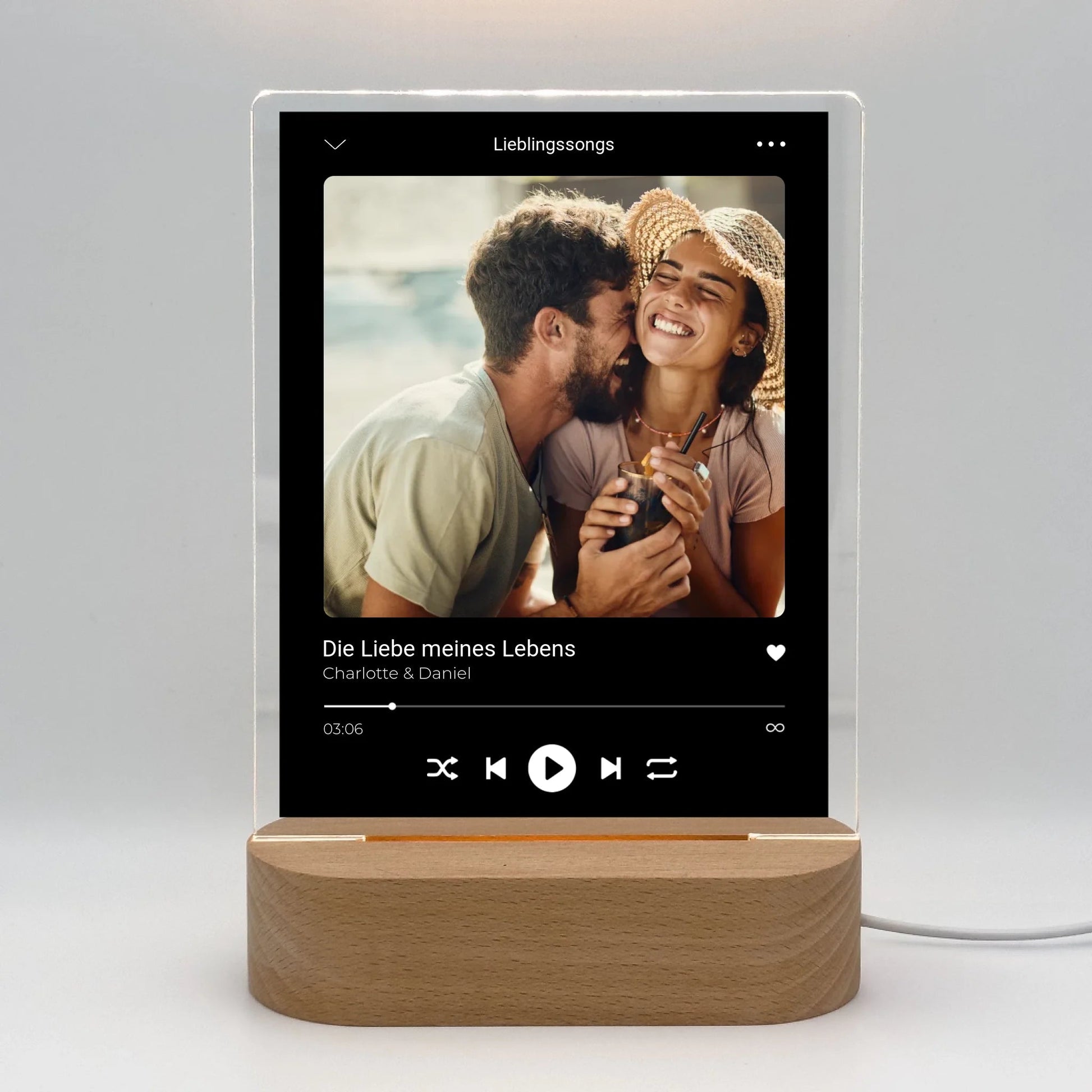 Musikplayer Acryl - Licht personalisiert mit eurem Lieblingssong - LeinwandGlück