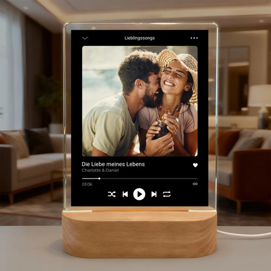 Musikplayer Acryl - Licht personalisiert mit eurem Lieblingssong - LeinwandGlück