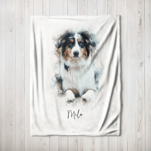 Personalisierte Decke "Aquarell Haustier" - LeinwandGlück