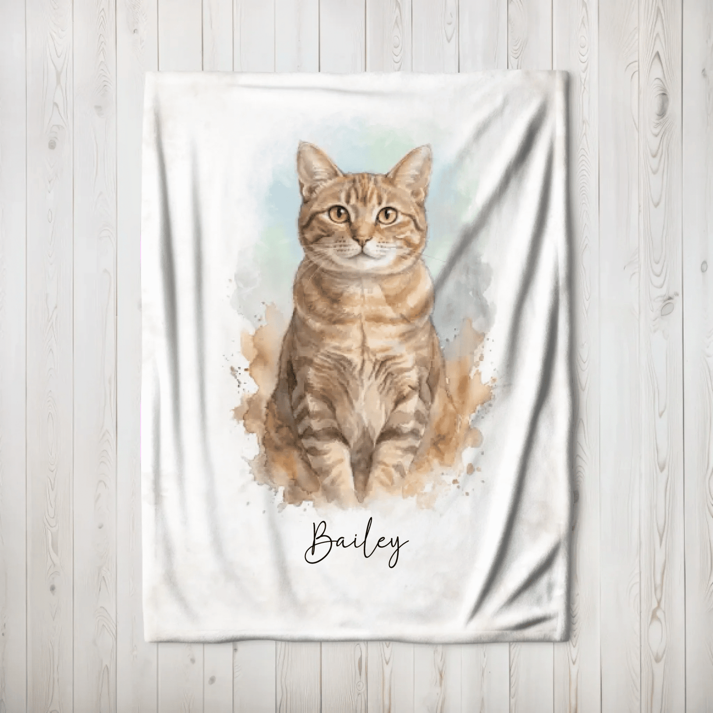Personalisierte Decke "Aquarell Katze" - LeinwandGlück