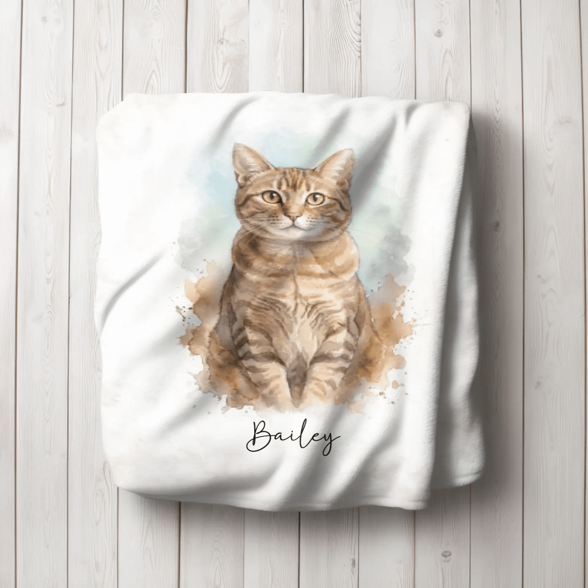 Personalisierte Decke "Aquarell Katze" - LeinwandGlück