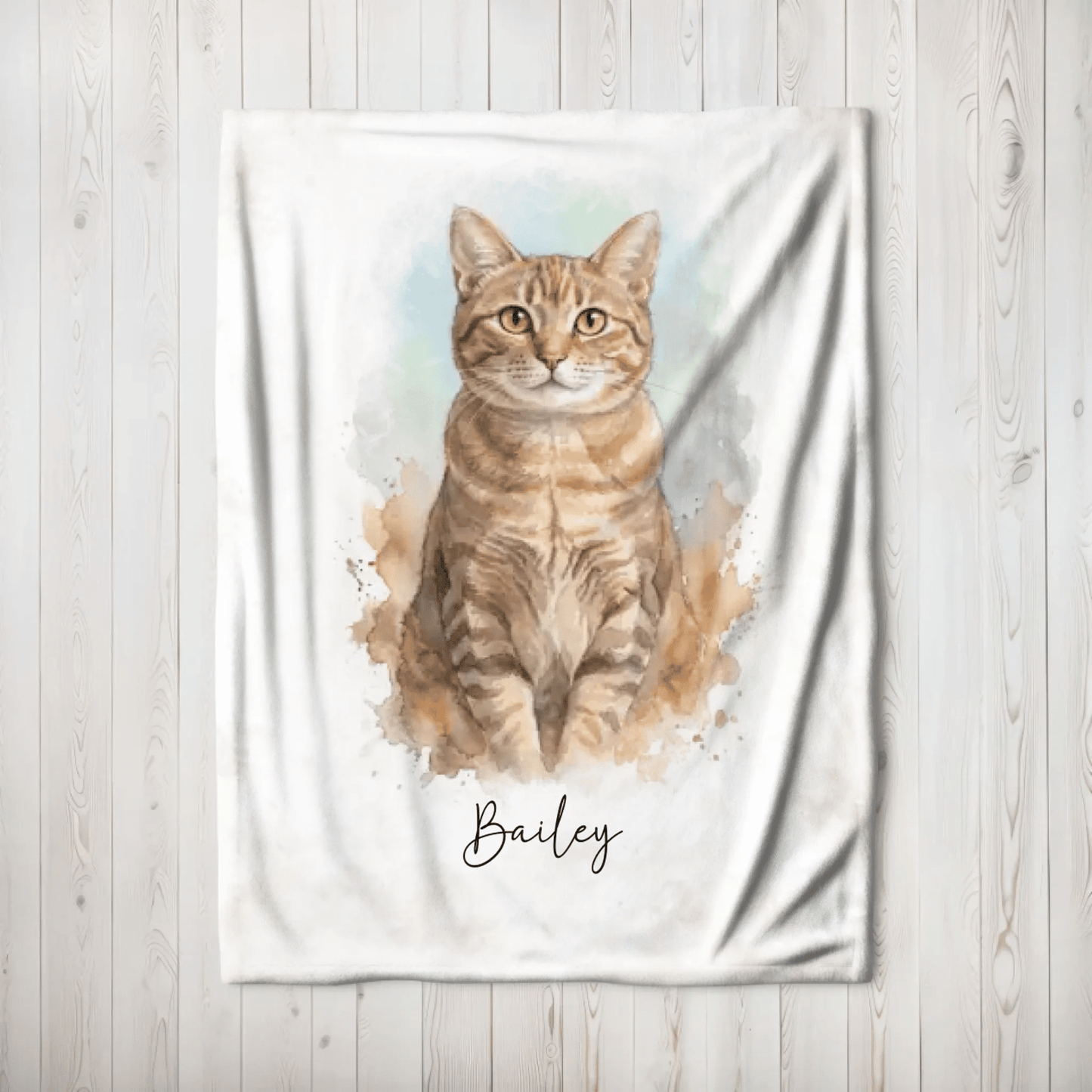 Personalisierte Decke "Aquarell Katze" - LeinwandGlück