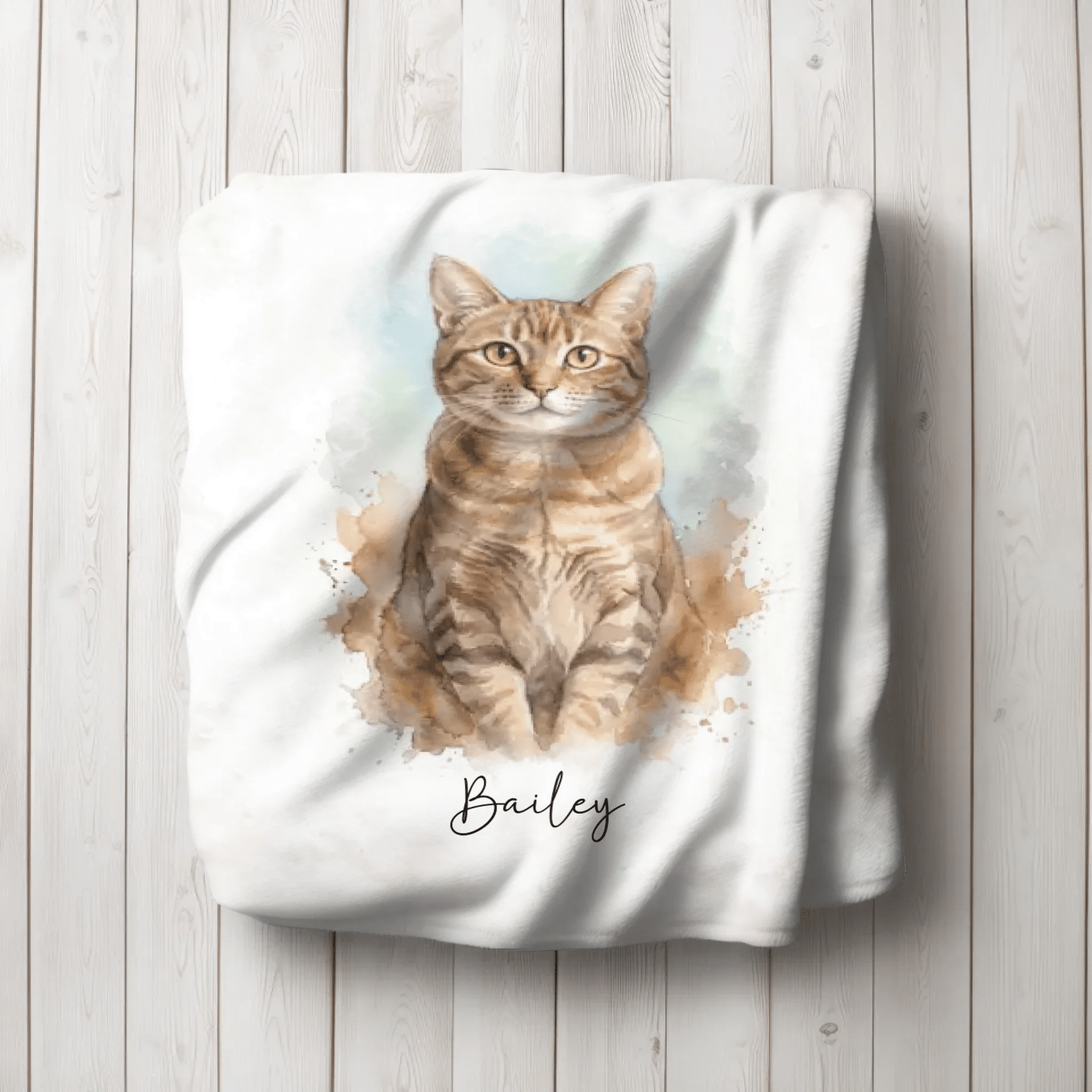 Personalisierte Decke "Aquarell Katze" - LeinwandGlück
