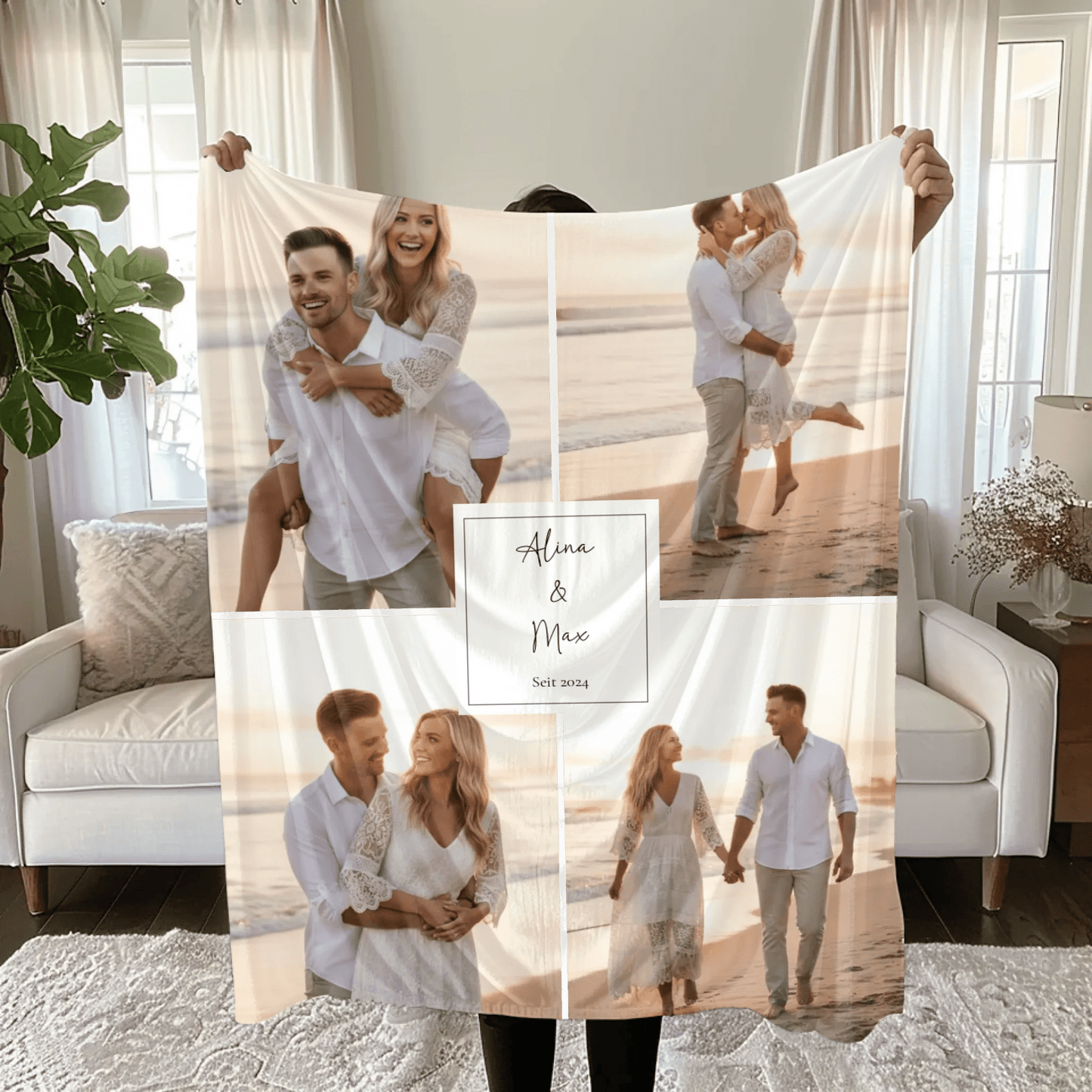 Personalisierte Decke - "Collage No2" - LeinwandGlück