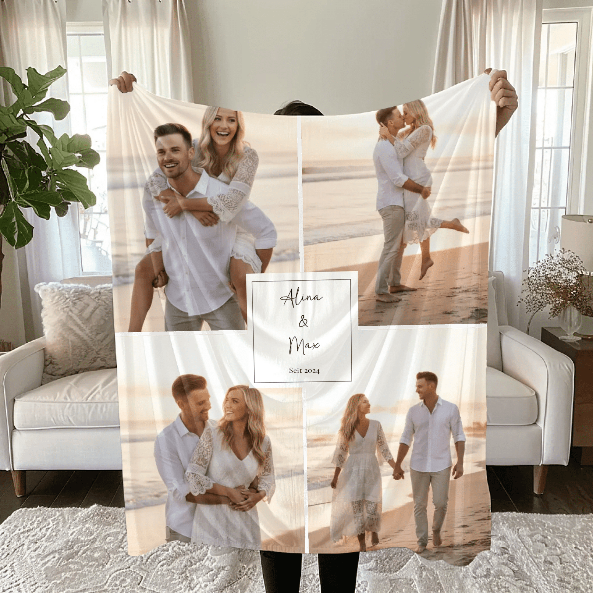 Personalisierte Decke - "Collage No2" - LeinwandGlück